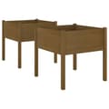 Pikkukuva 3 / 9: Kukkaruukut & istutuslaatikot - Living Puutarhan kukkalaatikot 2 kpl hunajanruskea 70x70x70 cm mänty
