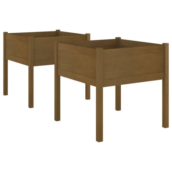 Kukkaruukut & istutuslaatikot - Living Puutarhan kukkalaatikot 2 kpl hunajanruskea 70x70x70 cm mänty