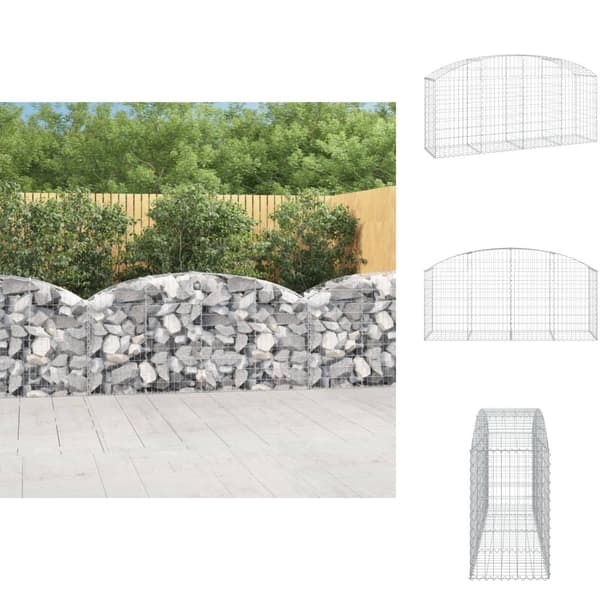 Plantekrukker - Living buet gabionkurv 200x50x80/100 cm galvaniseret jern