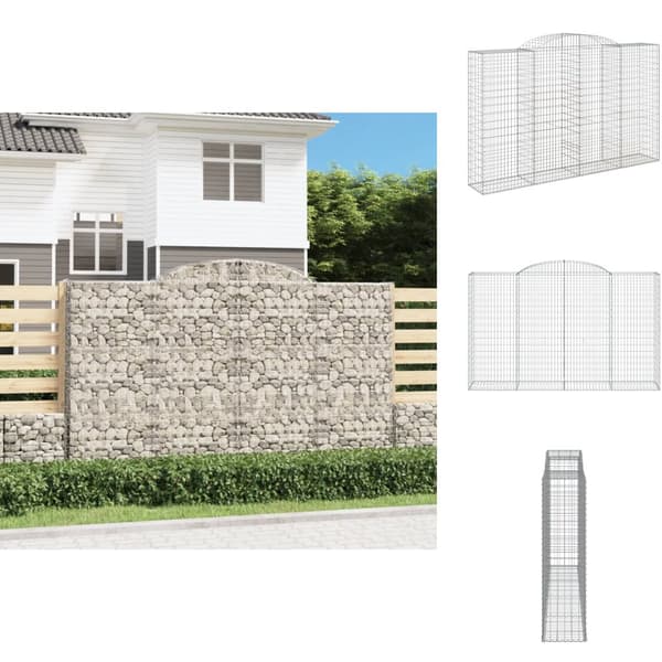 Krukor & odlingslådor - Living Gabion bågformad 300x50x180/200 cm galvaniserat järn