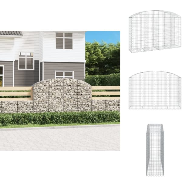 Krukor & odlingslådor - Living Gabion bågformad 200x50x120/140 cm galvaniserat järn