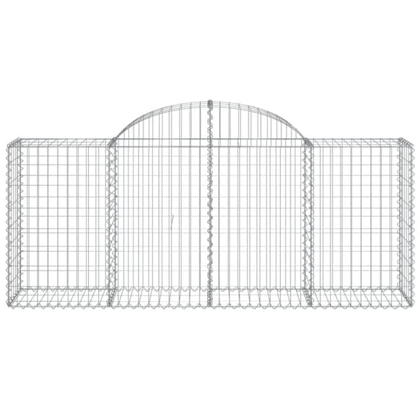 Plantekrukker - Living buede gabionkurve 8 stk. 200x50x80/100 cm galvaniseret jern
