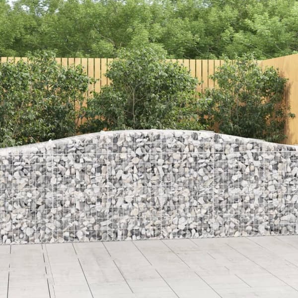 Plantekrukker - Living buede gabionkurve 6 stk. 400x50x80/100 cm galvaniseret jern