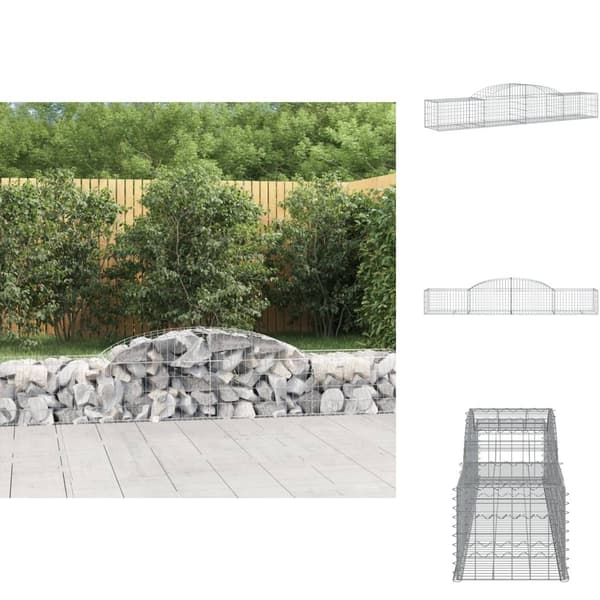 Krukor & odlingslådor - Living Gabion bågformad 300x50x40/60 cm galvaniserat järn