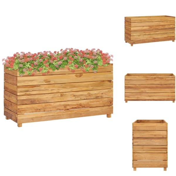 Kukkaruukut & istutuslaatikot - Living Korotettu kukkalaatikko 100x40x55 cm kierrätetty tiikki/teräs