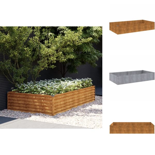 Kukkaruukut & istutuslaatikot - Living Korotettu kukkalaatikko 195x100x36 cm Corten teräs