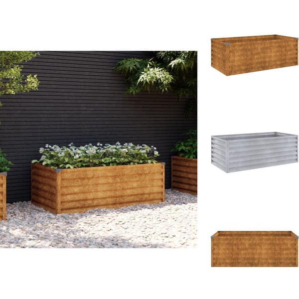 Plantekrukker - Living højbed 100x50x36 cm cortenstål