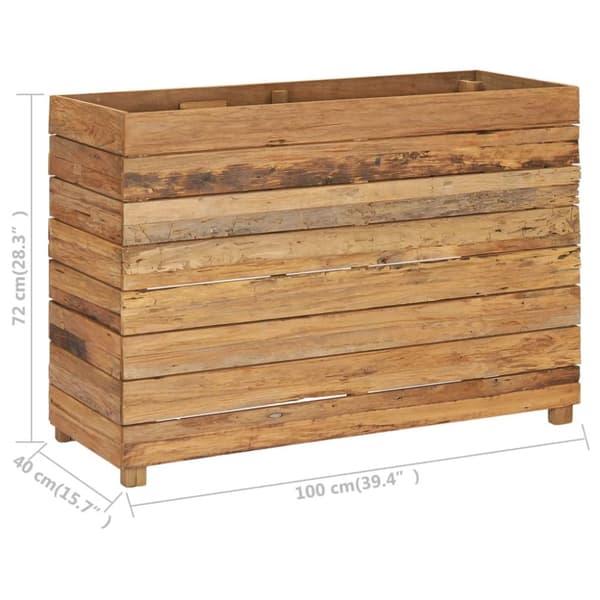 Plantekrukker - Living højbed 100x40x72 cm genanvendt teaktræ og stål
