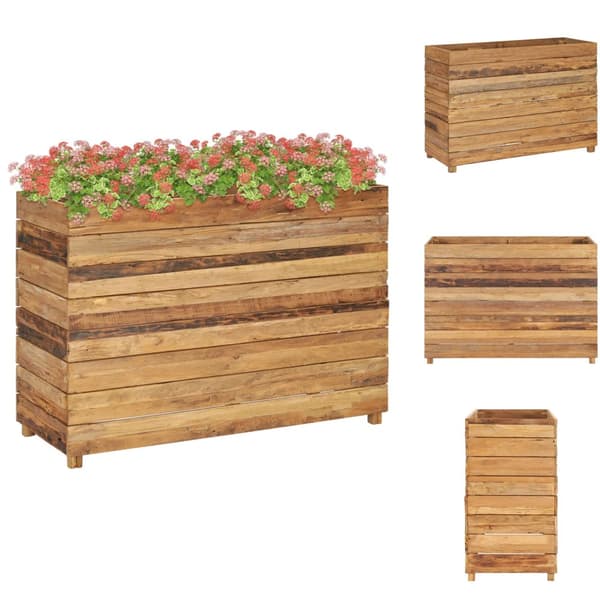 Plantekrukker - Living højbed 100x40x72 cm genanvendt teaktræ og stål
