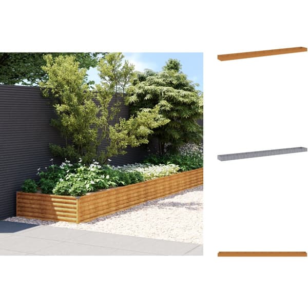 Kukkaruukut & istutuslaatikot - Living Korotettu kukkalaatikko 960x100x36 cm Corten teräs