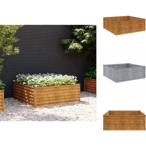 Plantekrukker - Living højbed 100x100x36 cm cortenstål