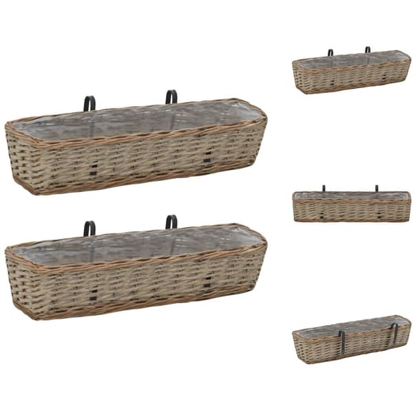 Krukor & odlingslådor - Living Balkonglåda 2 st korg med PE-foder 80 cm