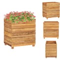 Pikkukuva 1 / 11: Kukkaruukut & istutuslaatikot - Living Korotettu kukkalaatikko 50x40x55 cm kierrätetty tiikki ja teräs