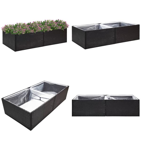 Odlingslåda svart 157x80x40 cm konstrotting - Odlingslåda - Odlingslådor - Home & Living