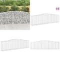 Miniatyrbillede 1 af 7: Buede gabionkurve 3 stk. 400x50x100/120 cm galvaniseret jern - Gabion-kurv - Gabion-kurve - Home & Living
