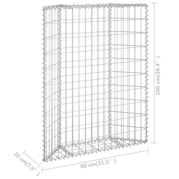 Gabion-højbed 80x20x100 cm trapezformet galvaniseret stål - Gabion-højbed - Gabion-højbede - Home & Living