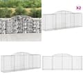 Miniatyrbillede 1 af 7: Buede gabionkurve 2 stk. 300x50x100/120 cm galvaniseret jern - Gabion-kurv - Gabion-kurve - Home & Living