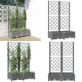 Pikkukuva 1 / 9: Kukkalaatikko säleiköllä vaaleanharmaa 80x40x121,5 cm PP - Kukkalaatikko - Köynnössäleikkö - Home & Living