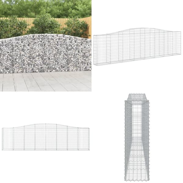 Kaareva kivikori 400x30x100/120 cm galvanoitu rauta - Kivikori - Kivikorit - Home & Living