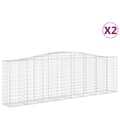 Miniatyrbillede 3 af 7: Buede gabionkurve 2 stk. 400x50x120/140 cm galvaniseret jern - Gabion-kurv - Gabion-kurve - Home & Living