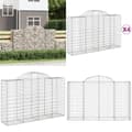 Miniatyrbillede 1 af 7: Buede gabionkurve 4 stk. 200x50x120/140 cm galvaniseret jern - Gabion-kurv - Gabion-kurve - Home & Living
