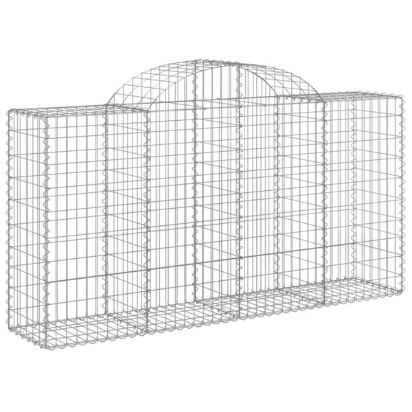 Buede gabionkurve 4 stk. 200x50x100/120 cm galvaniseret jern - Gabion-kurv - Gabion-kurve - Home & Living