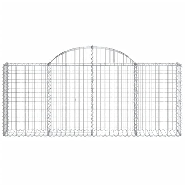 Buede gabionkurve 4 stk. 200x30x80/100 cm galvaniseret jern - Gabion-kurv - Gabion-kurve - Home & Living
