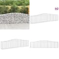 Miniatyrbillede 1 af 7: Buede gabionkurve 2 stk. 400x50x80/100 cm galvaniseret jern - Gabion-kurv - Gabion-kurve - Home & Living