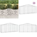 Miniatyrbillede 1 af 7: Buede gabionkurve 9 stk. 200x50x80/100 cm galvaniseret jern - Gabion-kurv - Gabion-kurve - Home & Living