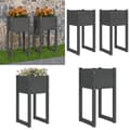 Miniatyrbillede 1 af 9: Plantekasser 2 stk. 40x40x81 cm massivt fyrretræ grå - Plantekasse - Plantekasser - Home & Living
