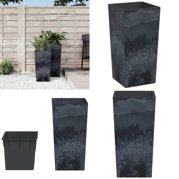 Plantekrukke 11/26,5 l udtagelig indsats PP betonlook antracit - Plantekrukke - Plantekrukker - Home & Living
