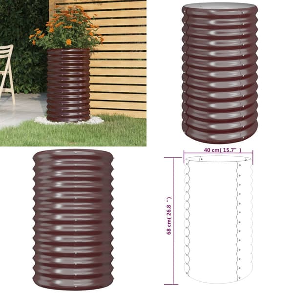 Plantekrukke 40x40x68 cm pulverlakeret stål brun - Plantekrukke - Plantekrukker - Home & Living