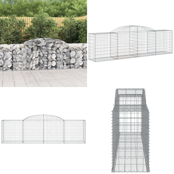 Buet gabionkurv 300x50x80/100 cm galvaniseret jern - Gabion-kurv - Gabion-kurve - Home & Living