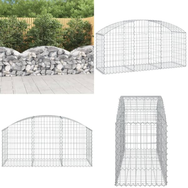 Buet gabionkurv 150x50x60/80 cm galvaniseret jern - Gabion-kurv - Gabion-kurve - Home & Living