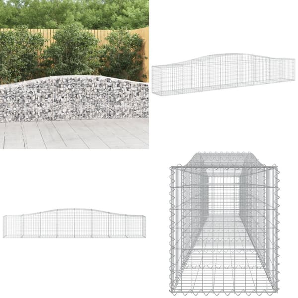 Gabion bågformad 400x50x60/80 cm galvaniserat järn - Gabion - Gabioner - Home & Living