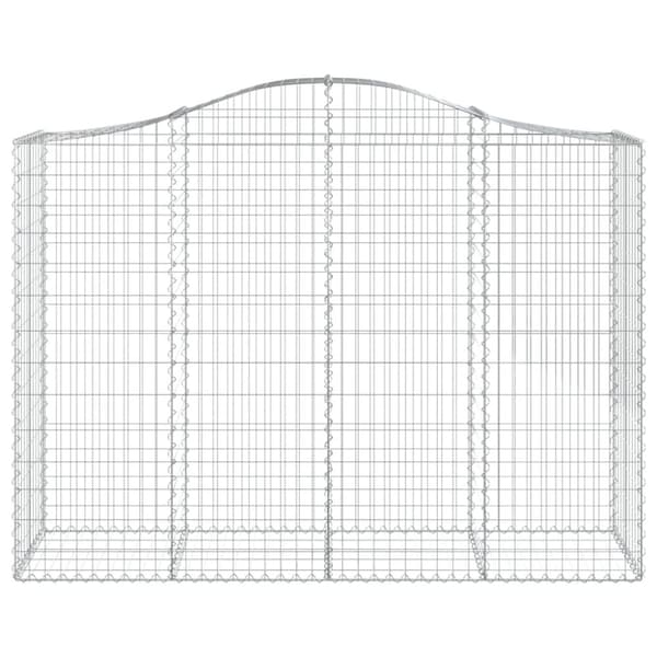 Kaareva kivikori 200x50x140/160 cm galvanoitu rauta - Kivikori - Kivikorit - Home & Living