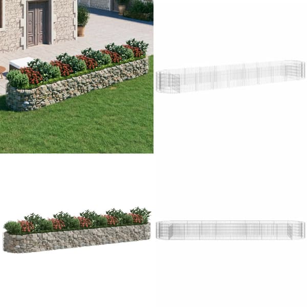 Gabion-højbed 500x100x50 cm galvaniseret jern - Gabion-havebed - Gabion-havebede - Home & Living