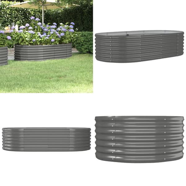 Plantekrukke 152x80x36 cm pulverlakeret stål grå - Plantekasse - Plantekasser - Home & Living