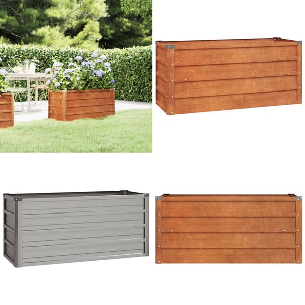 Odlingslåda rostig 100x40x45 cm rosttrögt stål - Odlingslåda Upphöjd - Odlingslådor Upphöjda - Home & Living