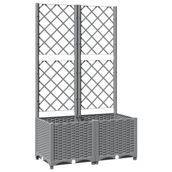 Odlingslåda med spaljé ljusgrå 80x40x136 cm PP - Odlingslåda - Odlingslådor - Home & Living