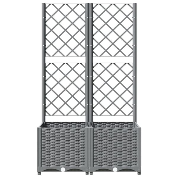 Odlingslåda med spaljé ljusgrå 80x40x136 cm PP - Odlingslåda - Odlingslådor - Home & Living