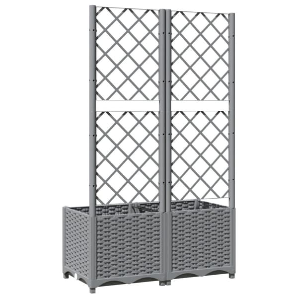 Odlingslåda med spaljé ljusgrå 80x40x136 cm PP - Odlingslåda - Odlingslådor - Home & Living