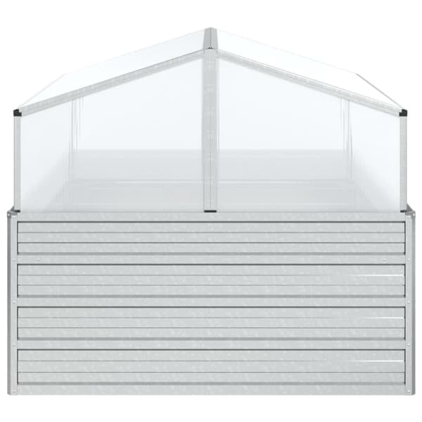 Upphöjd odlingslåda med växthus 100x100x85 cm silver - Odlingslåda - Odlingslådor - Home & Living