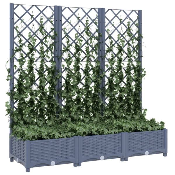 Plantekasse med espalier 120x40x121,5 cm PP mørkegrå - Plantekasse - Plantekasser - Home & Living