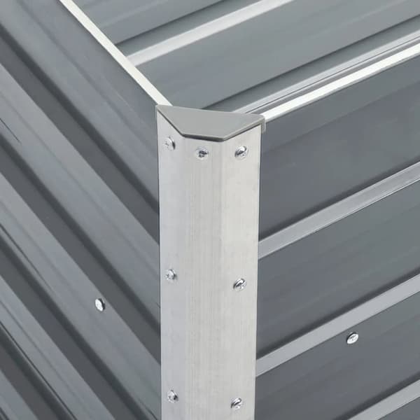 Høj plantekasse 240x40x77 cm galvaniseret stål grå - Høj Plantekasse - Høje Plantekasser - Home & Living