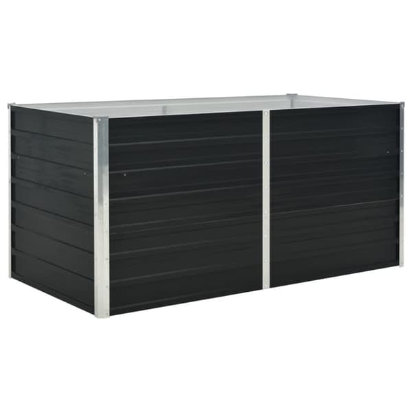 Hævet plantekasse 160x80x77 cm galvaniseret stål antracitgrå - Hævet Havekasse - Hævet Havekasser - Home & Living