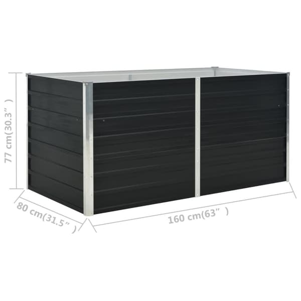 Hævet plantekasse 160x80x77 cm galvaniseret stål antracitgrå - Hævet Havekasse - Hævet Havekasser - Home & Living