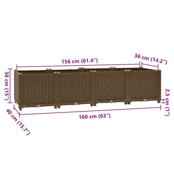Højbed 160x40x38 cm polypropylen - Højbed - Højbede - Home & Living