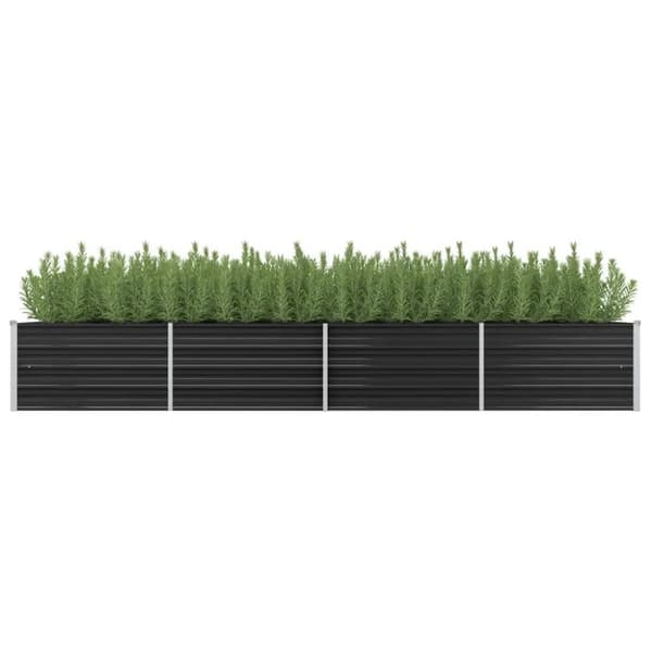 Hævet plantekasse 320x80x45 cm galvaniseret stål antracitgrå - Plantekasse - Plantekasser - Home & Living