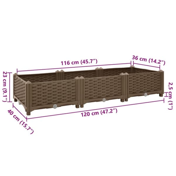 Højbed 120x40x23 cm polypropylen - Højbed - Højbede - Home & Living